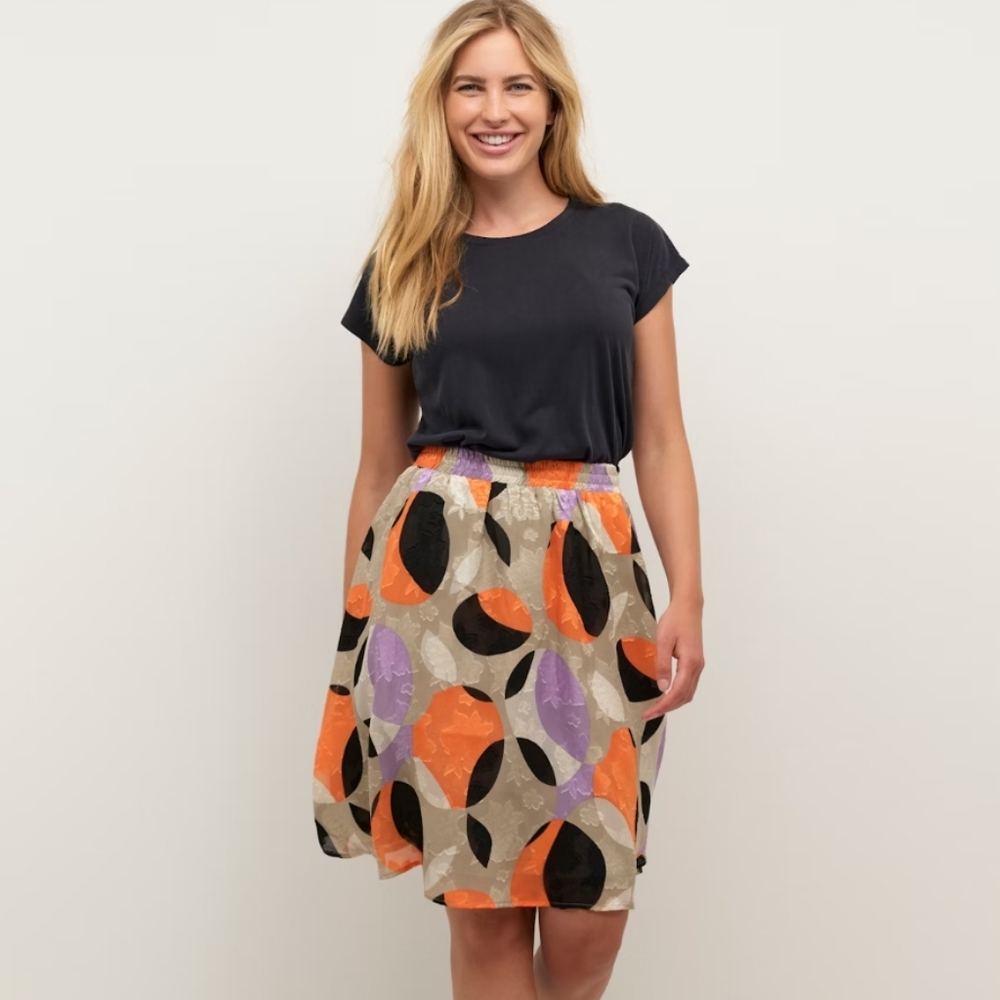 Kaffe| Kassia Flowy Midi Graphic Print Skirt NWT